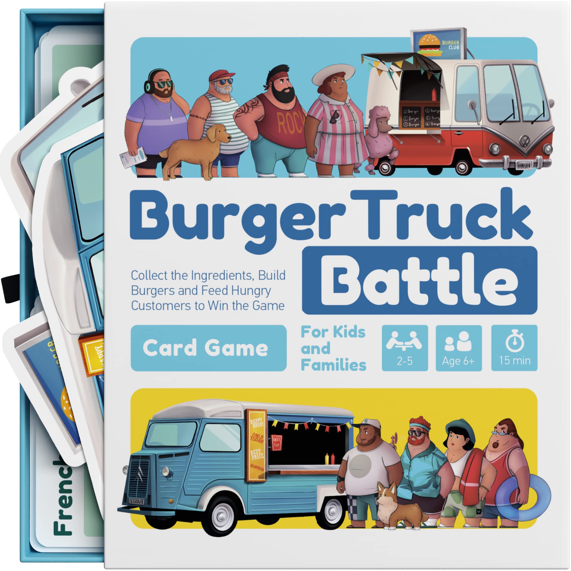 WELL BALANCED Family Game for Kids and Adults - Burger Truck Battle - Collect The Ingredients, Build Burgers and Attract New Customers to Win The Game