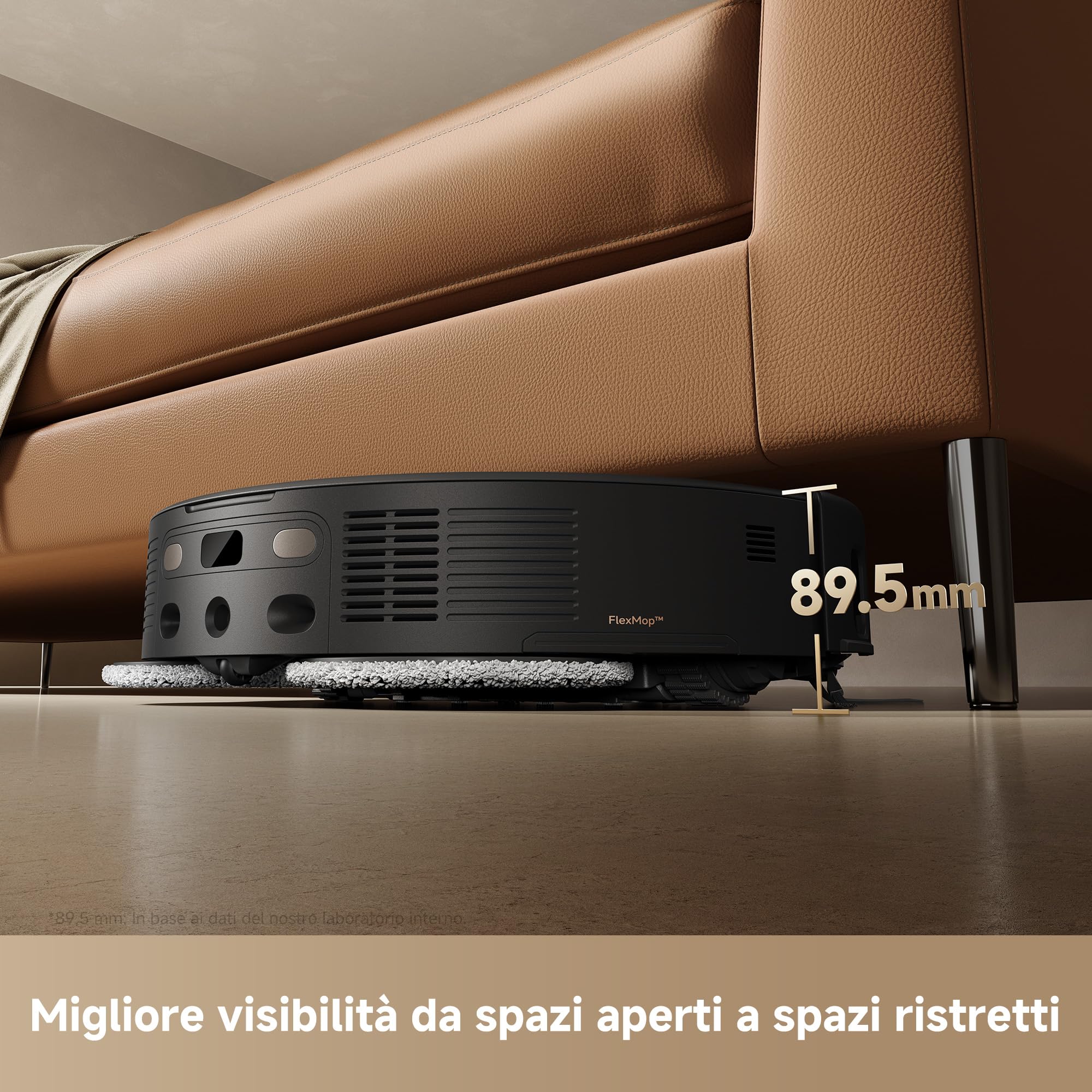 Mova V50 Ultra Complete Robot Aspirapolvere e Lavapavimenti, Potenza di Aspirazione da 24.000 Pa, con Svuotamento Automatico, Lavaggio Termico con Sistema Aoppia Soluzione, Sistema StepMaster, Nero