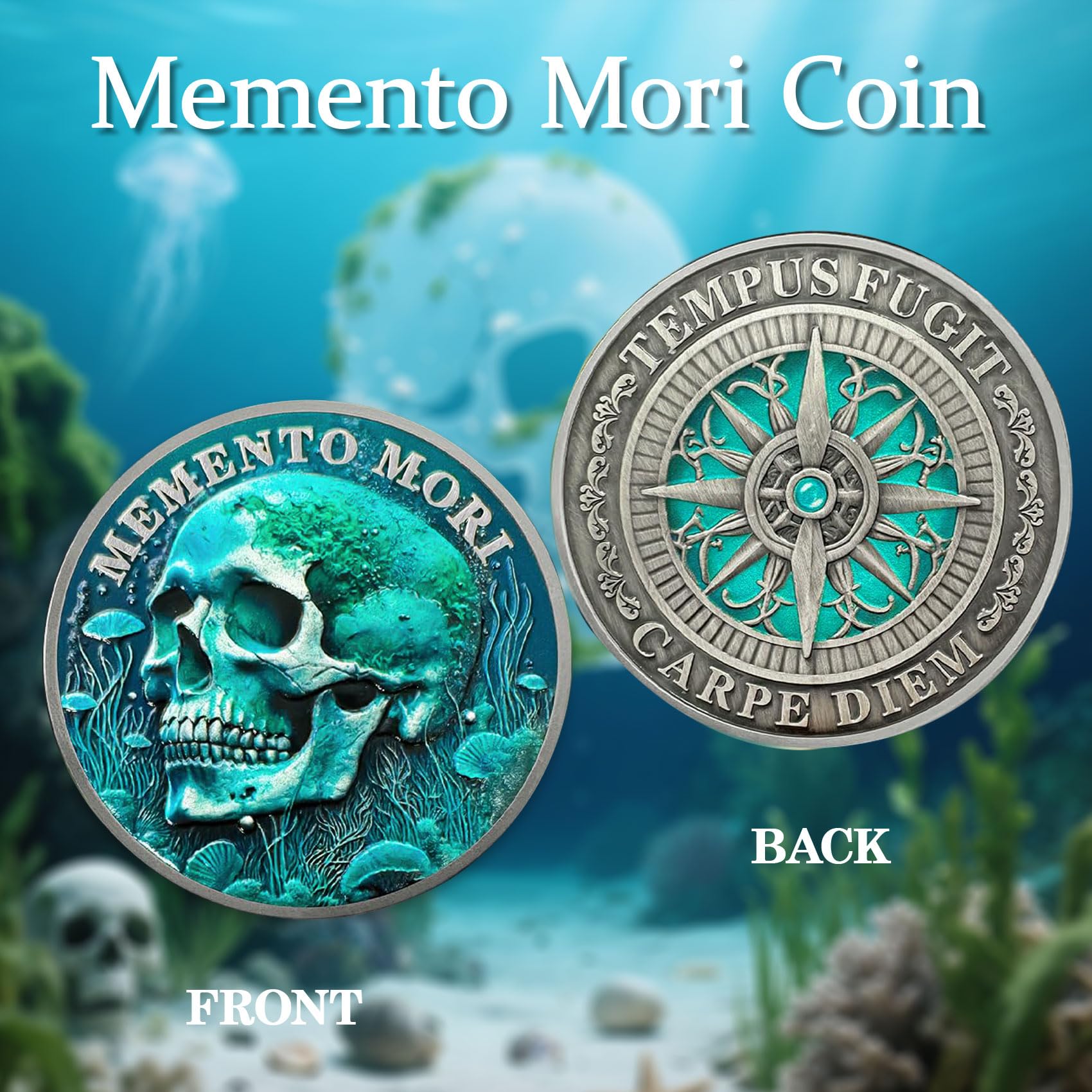 ACGZQY Memento Mori Coin, Carpe Diem Coins Inspirational Stoic Reminder Token - Image 2