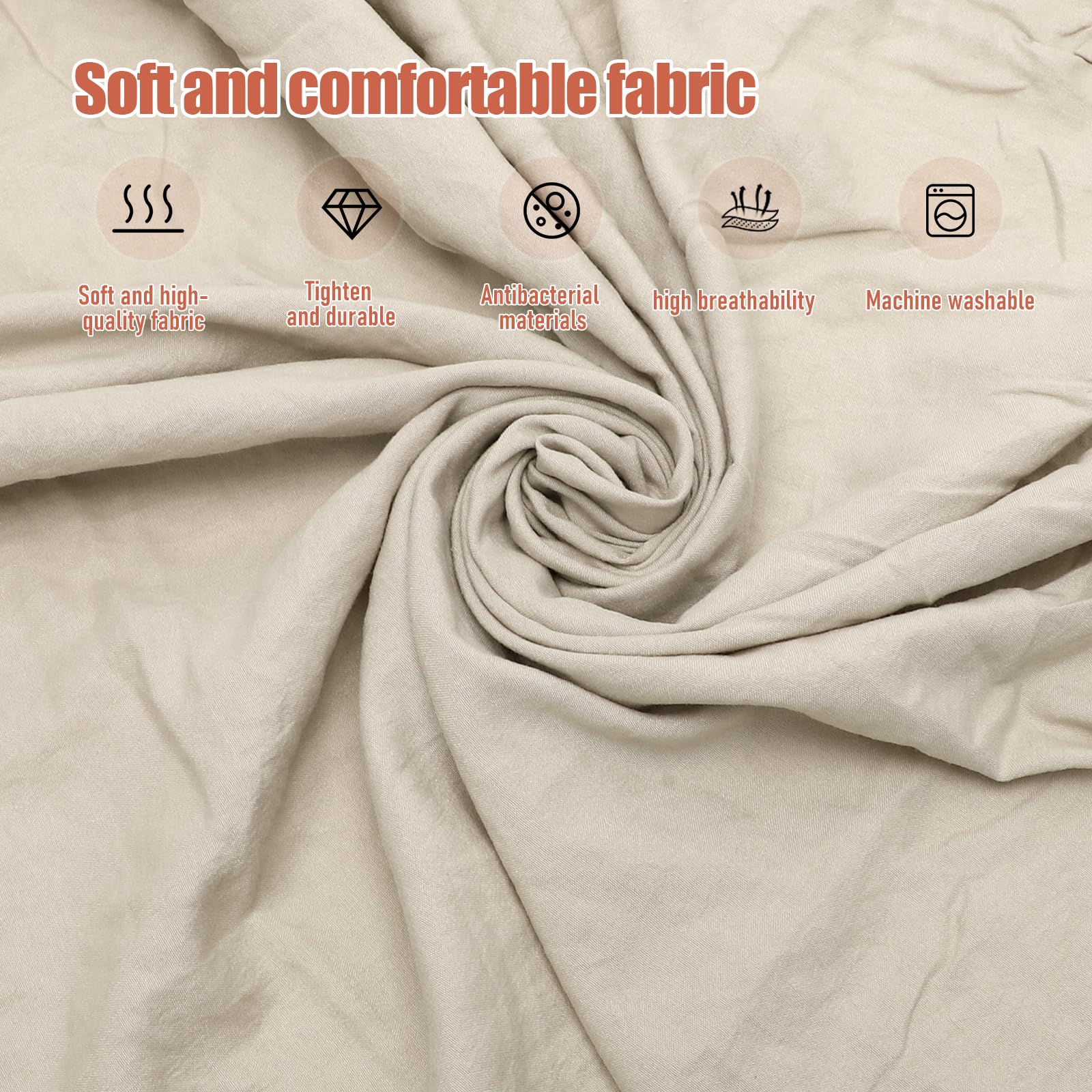 Volant Cache-lit élégant avec volants Wrap Around Style Jupe de lit à envelopper Housse de lit Ruffled Solid Bed Rock (140 x 200 cm, hauteur 45 cm) Beige