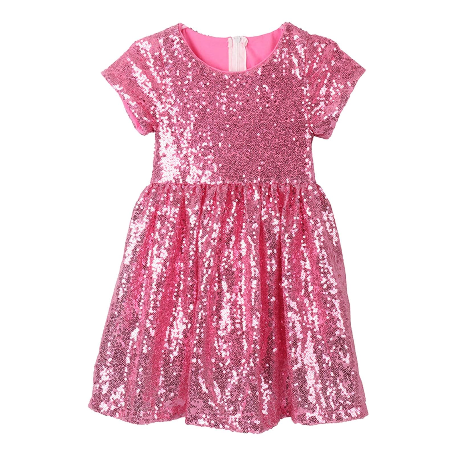 Mädchen Kleid Kleinkinder Pailletten Kleid Party Kleid Brautjungfer Hochzeit Kleid, glitzernd, elegant, weich, bequem, ideal für besondere Anlässe, pflegeleicht