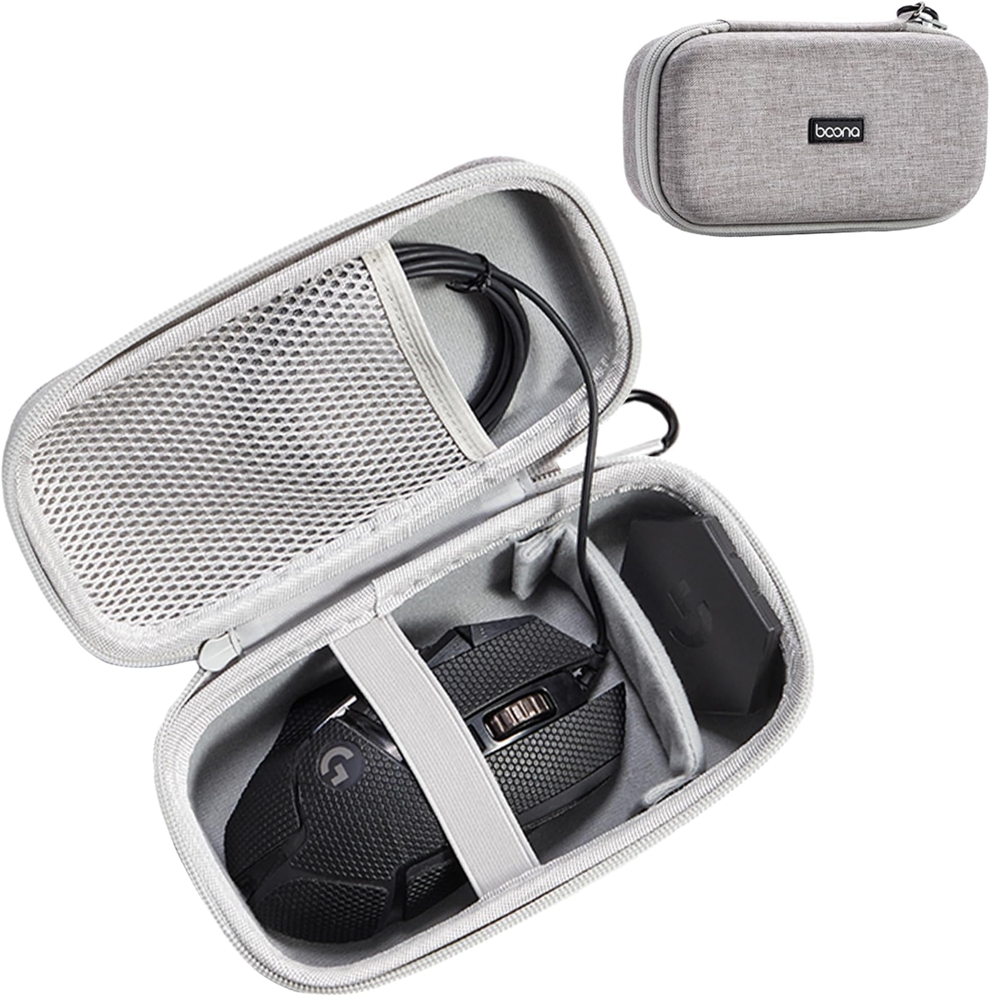 Hard Travel Mouse Case Compitable with Logitech G PRO X Superlight, GPX2, G305, G502, G703, MX Master 3S/3, M720, MX Anywhere 2S/3/3S, Fits Wired Wireless Gaming & Productivity Mice (Grey)
