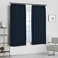 Vista 129 de MAIHER Cortina plisada para oscurecer la habitación, de 108 pulgadas, triple tejido, con aislamiento térmico, ahorro de energía, cortina plisada