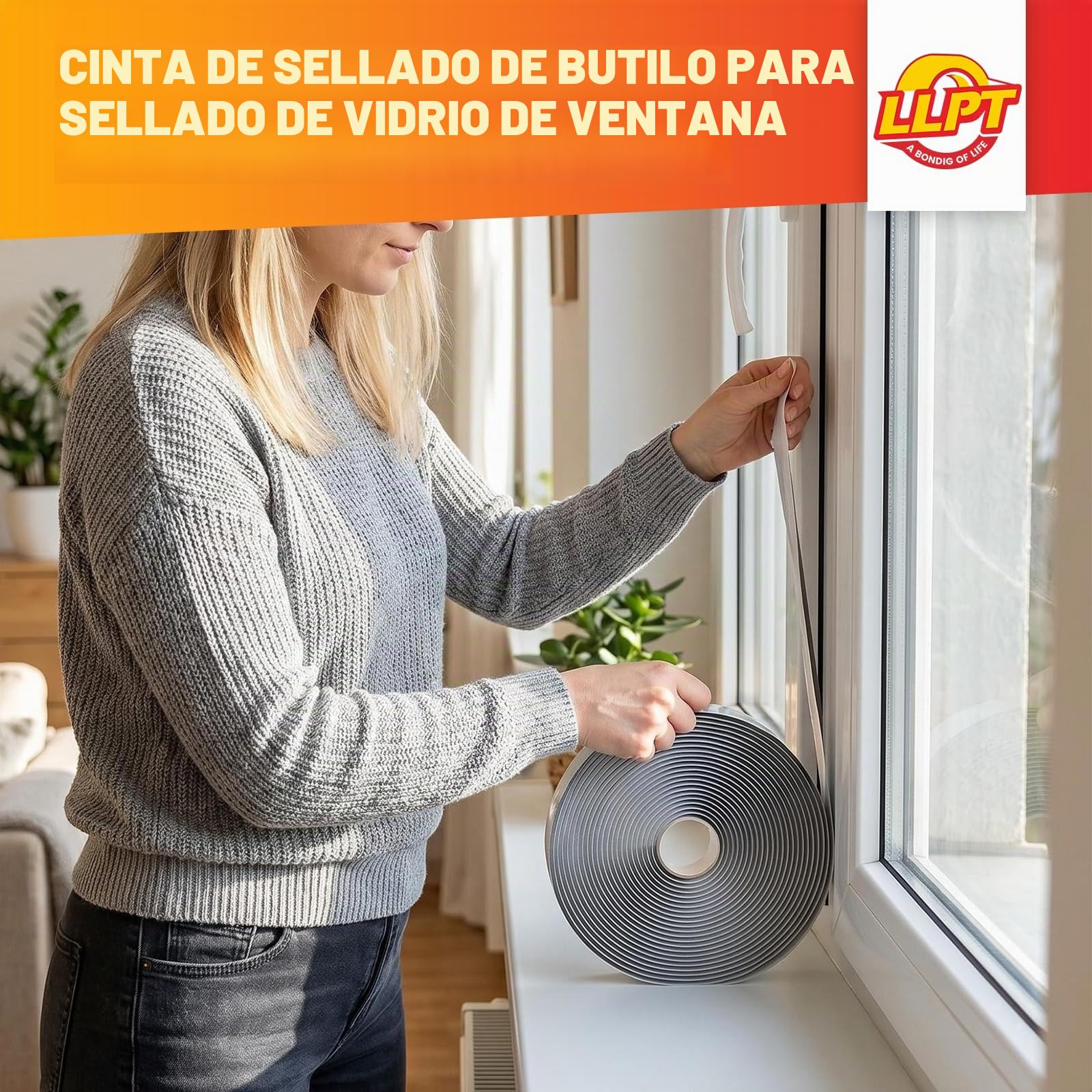 LLPT Cinta de Sellado de Butilo 2 Packs Blanca 25mm x 10m Impermeable | Cinta de Sellado para Reparación a Prueba de Fugas de EPDM RV Ventana Vidrio Sellado de Barco Techo Tubería