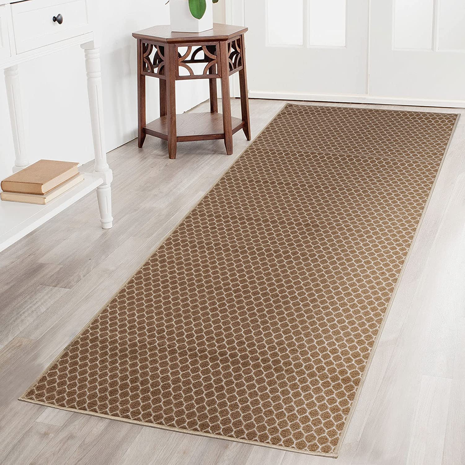 Floordirekt Tapijtloper Ennis 80 x 300 cm, loper voor keuken, hal en woonkamer, tapijt met fijn weefsel, antislip en antistatisch, keukenloper, halloper