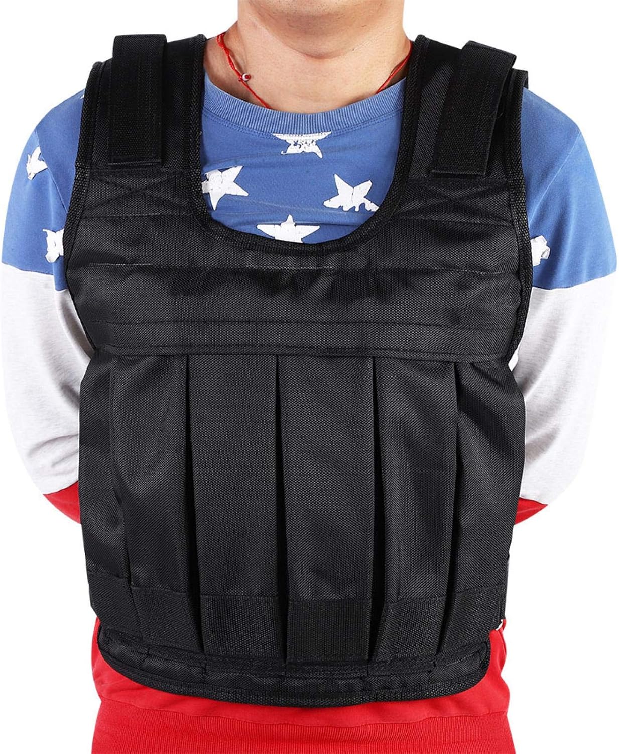 Weight vest, 50 kg high performance exercise Weighted vest Strength training vest Black oxford cloth for weight loss Staying healthy