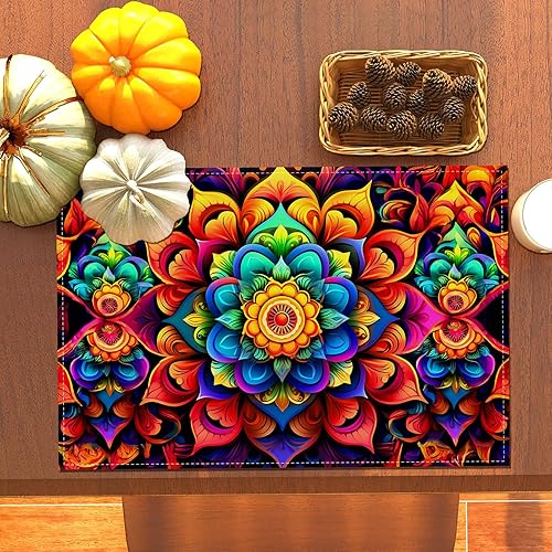 Miniatura 5 de Cinco De Mayo - Juego de 4 manteles individuales de día de los muertos, 5 de mayo, decoración rústica mexicana y suministros para mesa de cocina del