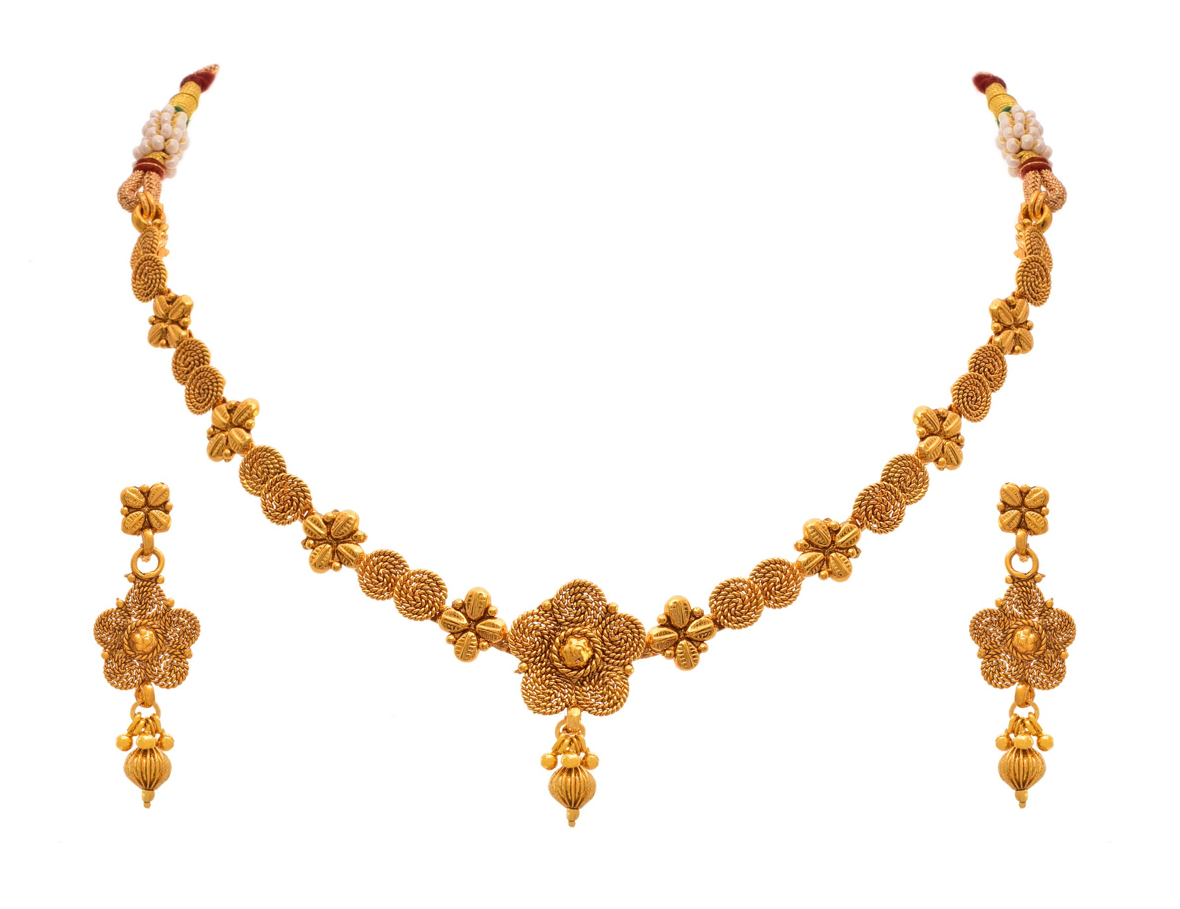 JFL - Jewellery for Less Traditional Ethnic One Gram Gold Plated Spiral Necklace Set With Earrings for Women & Girls. (B0751MLJKB) Amazon Price History, Amazon Price Tracker