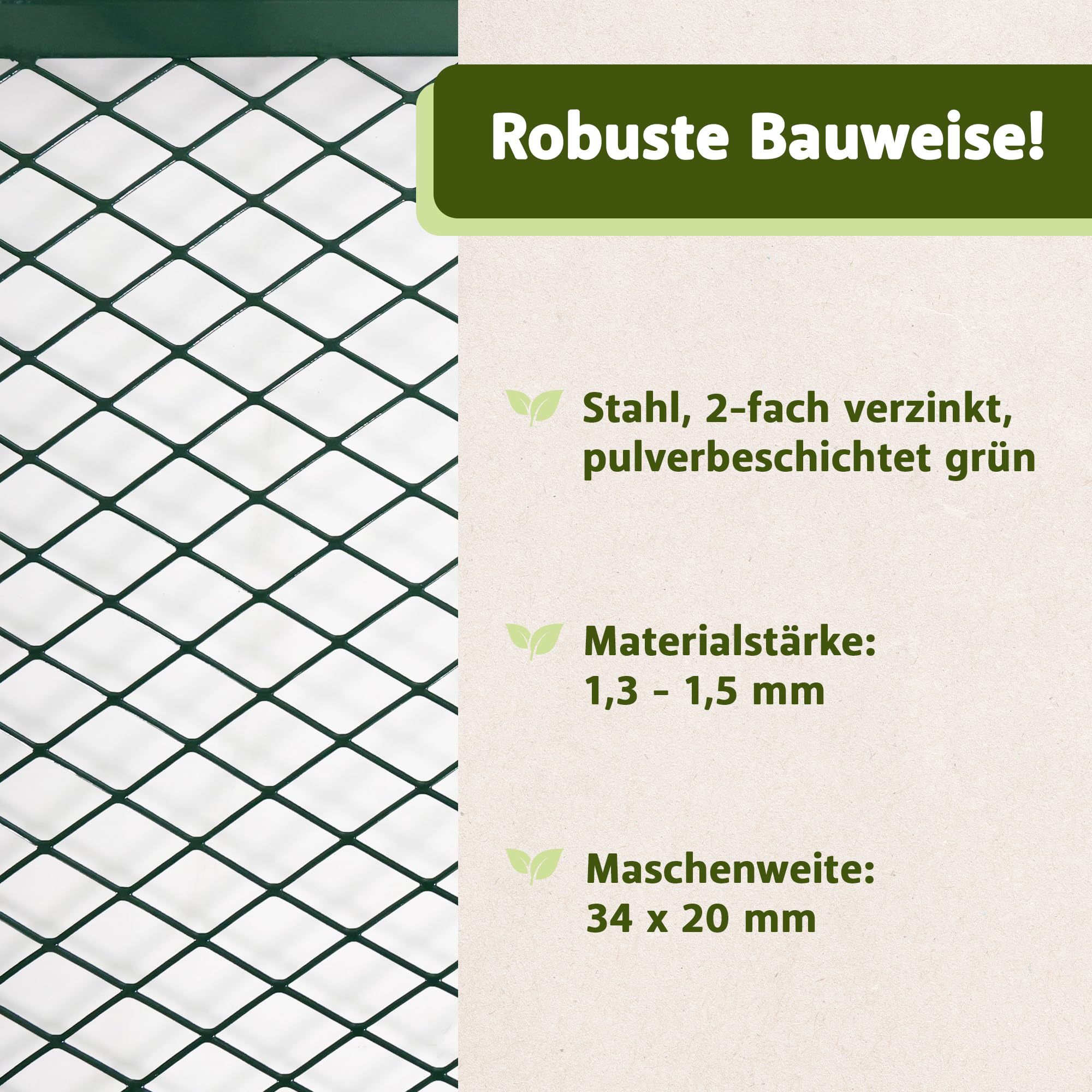 NATIV Garten Metallkomposter 80x80x70 cm dunkelgrün, Komposter mit 448 Liter Volumen, Drahtkomposter für eigenen Kompost, Metall Komposter als Kompostsieb nutzbar, Kompostierer
