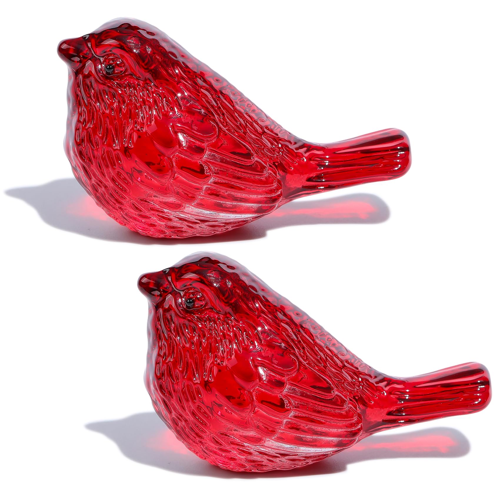 Arikyrist 2 PCS Crystal Red Birds Figurines Gifts for Women Table Ornaments
