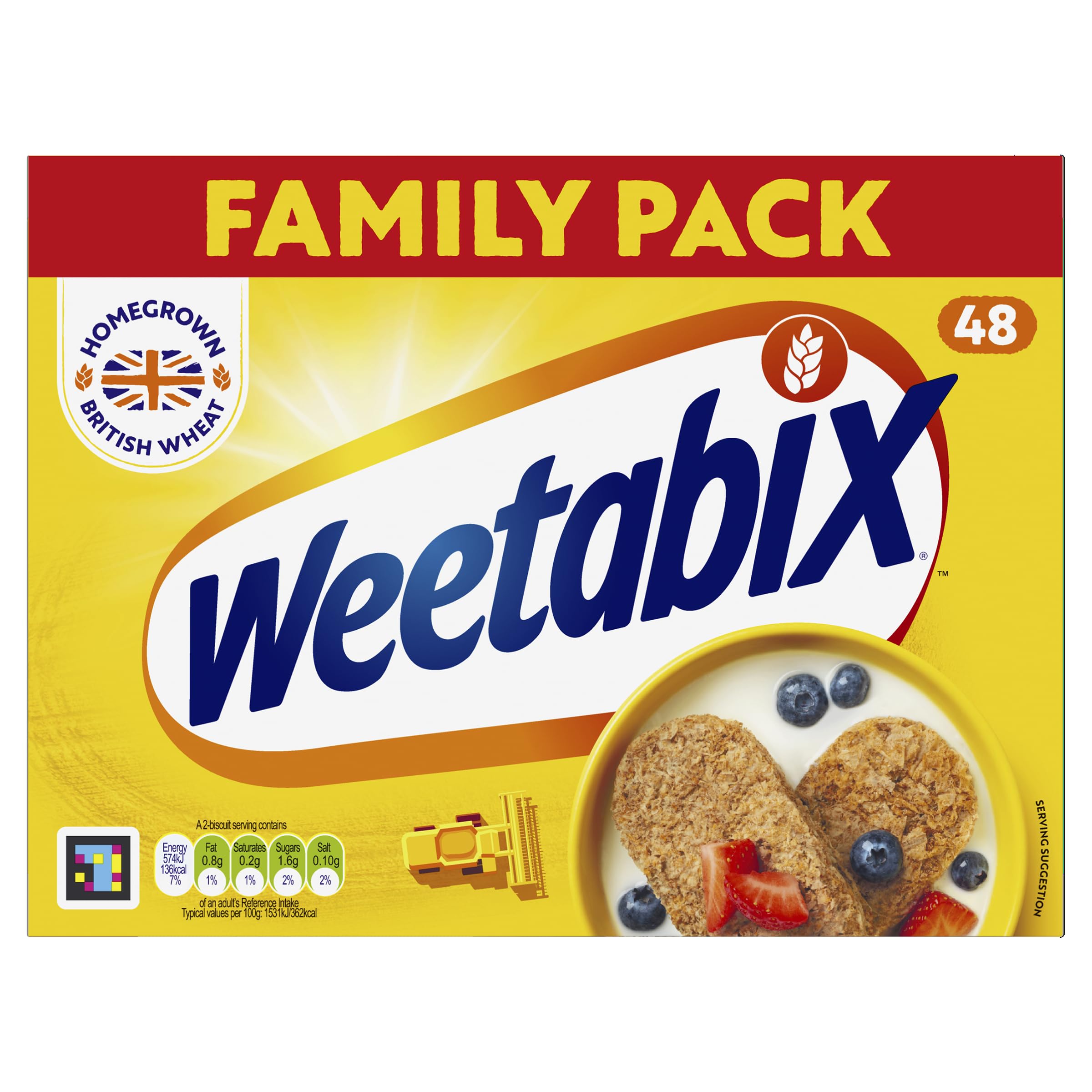 Weetabix Wholegrain Breakfast Cereal, Pack of 48 Biscuits Total