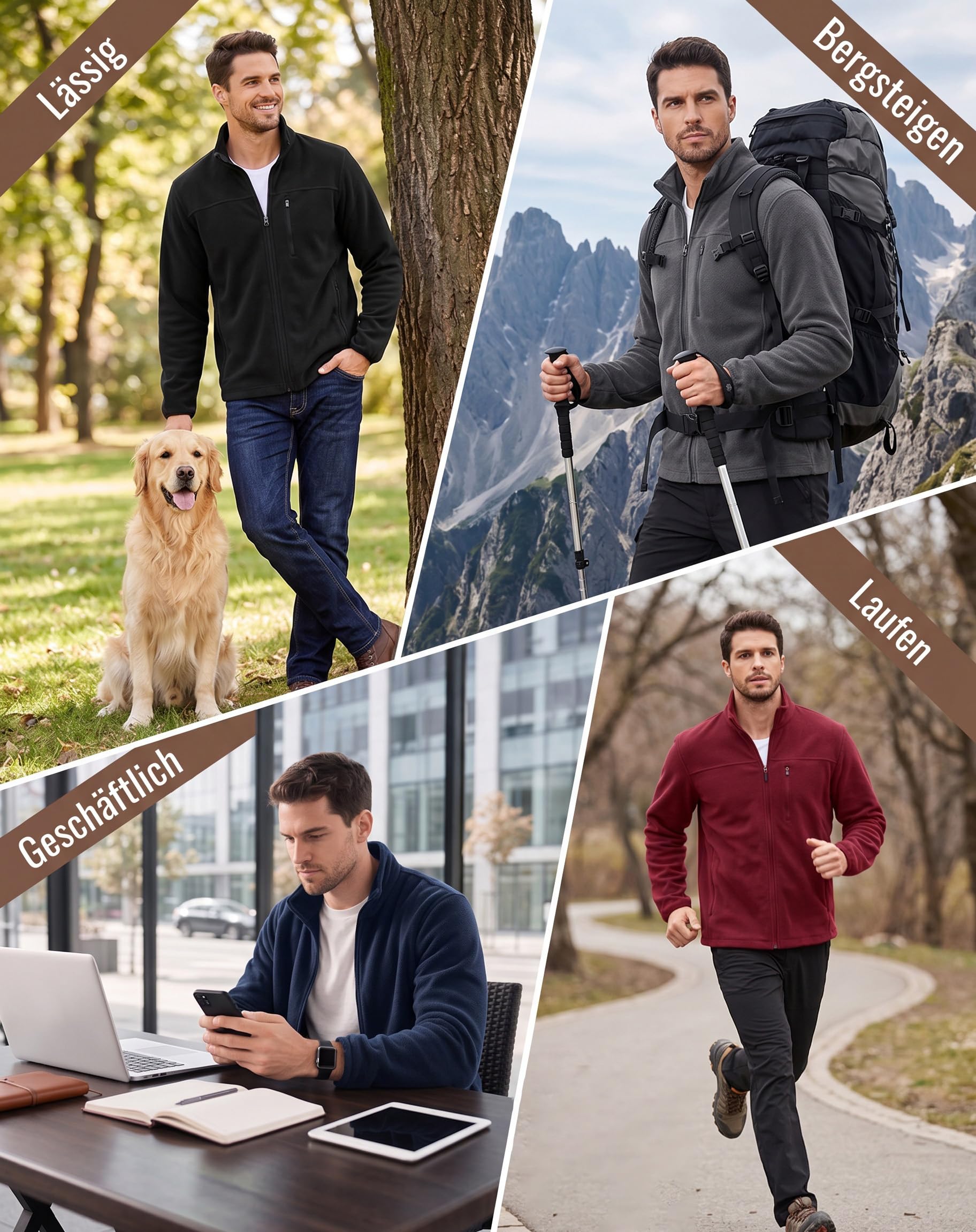 PINSPARK Veste polaire pour homme avec fermeture éclair intégrale - Veste d'hiver légère pour l'automne et l'hiver - Taille XL - Bleu foncé