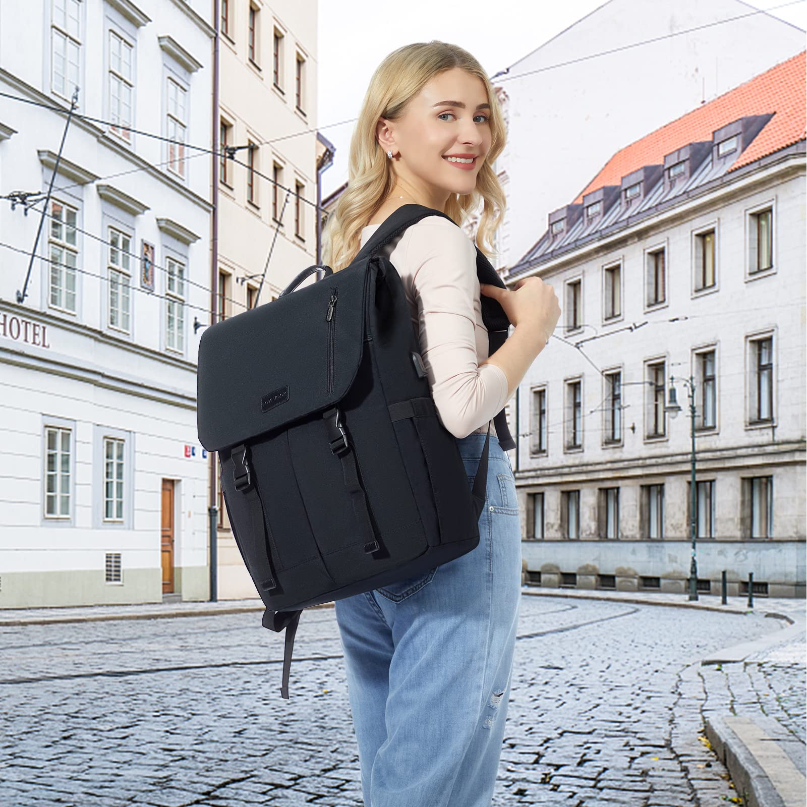 LOVEVOOK Laptop Rucksack Damen Herren Groß 17.3 Zoll Rucksack Wasserdicht Schulrucksack Teenager Mädchen Schulranzen Jungen Backpack Women Casual Daypacks für Uni Schule Reise Business