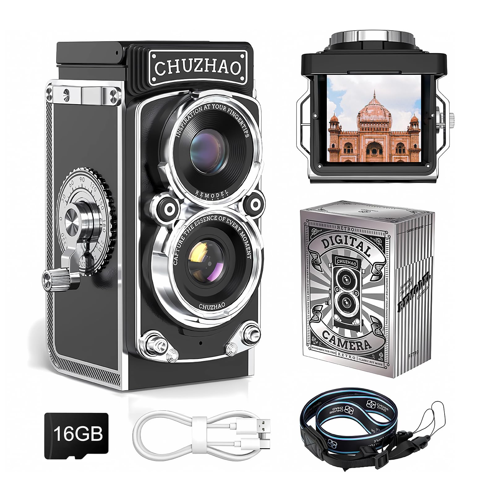 Amazon.com : CHUZHAO Digital Camera Retro with Time Stamp