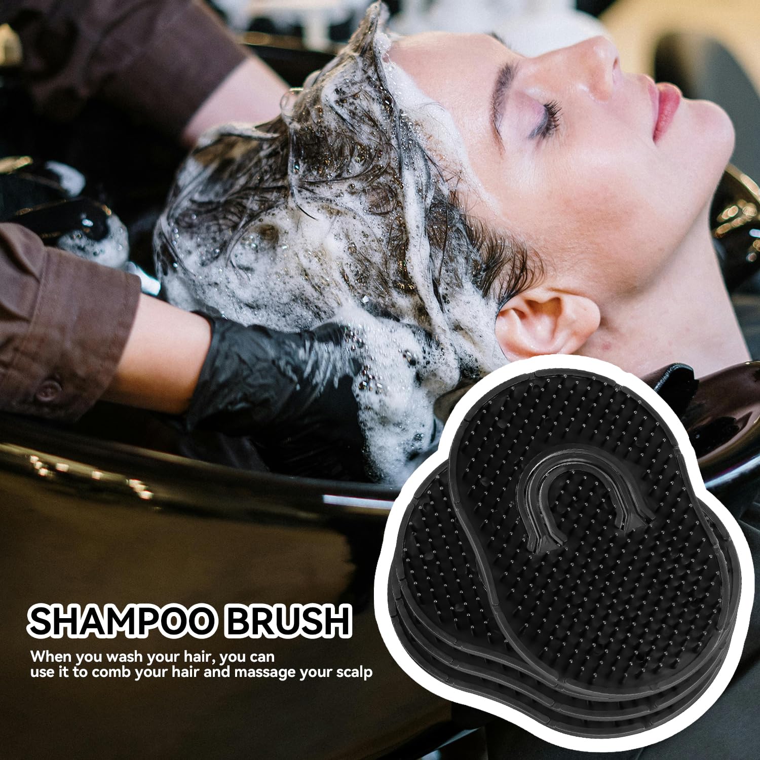 Peines de palma de bolsillo, cepillo masajeador para el cabello, peines de palma para hombres, cepillo de bolsillo negro (10 unidades tipo dedo)