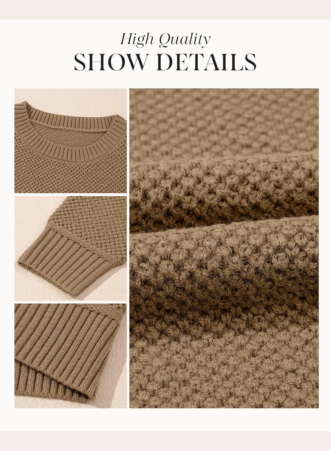 Dokotoo Womens Sweaters Crewneck Ribbed Knit Waffle Pullover Sweaters 2025 Fall Winter Fashion Clothes - Image 5