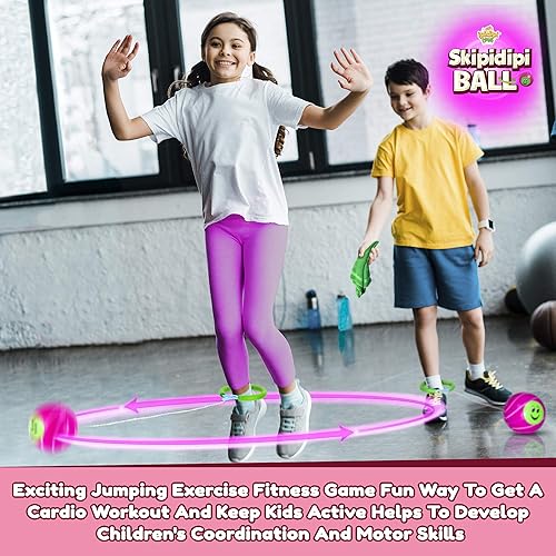 Miniatura 3 de IPIDIPI TOYS Skip It Tobillero de juguete retro rosa Skipit Pelota de tolva  Mejora la coordinación haz ejercicio de la manera divertida bola de