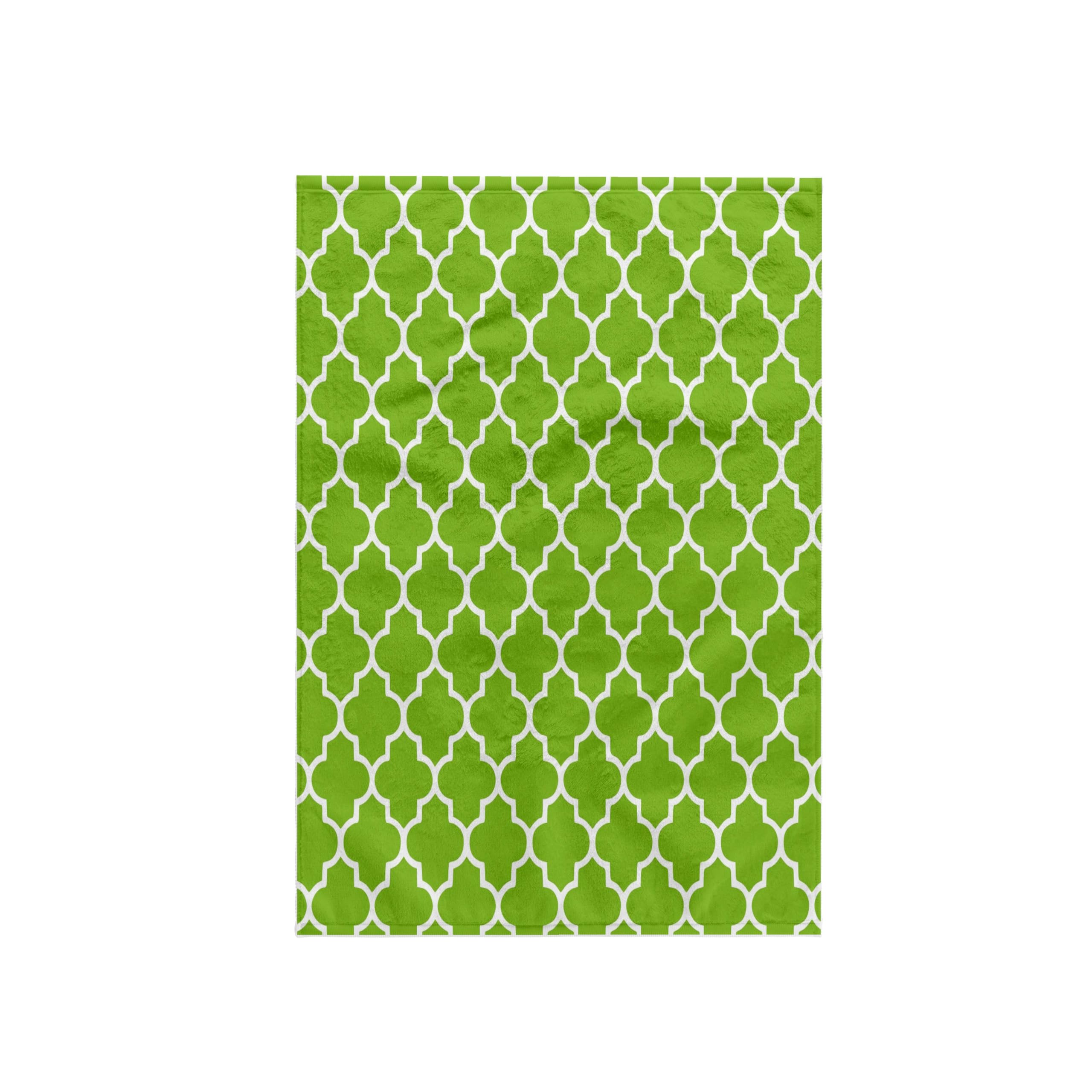 3dRose Bright Green Quatrefoil Moroccan Tiles Geometric 15x22