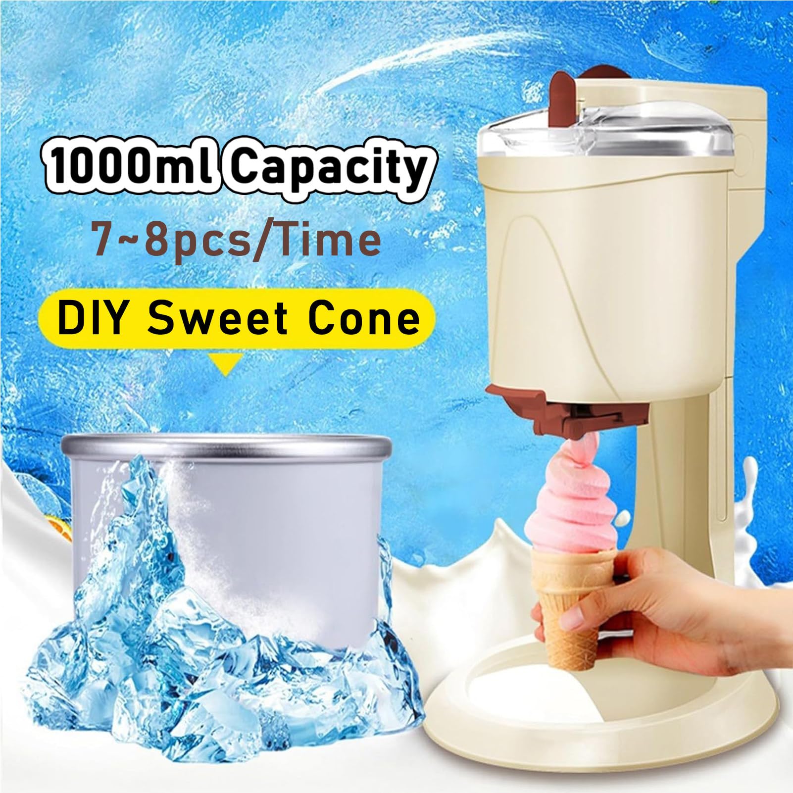 Inicio DIY Cocina Automática Mini Fruta Máquina de Helado Suave, Máquina de Helados, Máquina de Helado Suave - Disfrutar Hecho en Casa