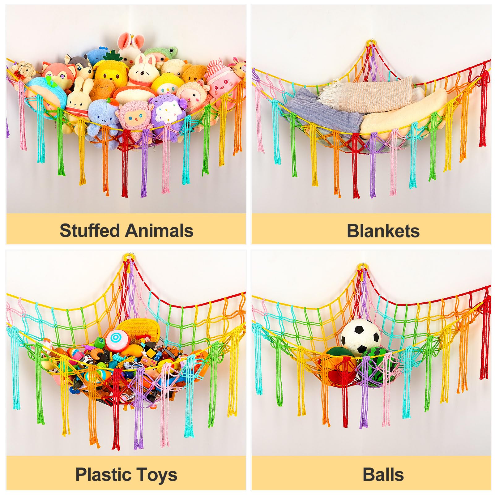 MHJY Kuscheltier Aufbewahrung Spielzeug Aufbewahrung Netz Stofftier Hängematte Kuscheltiernetz Kinderzimmer Deko Hängend Organizer für Schlafzimmer