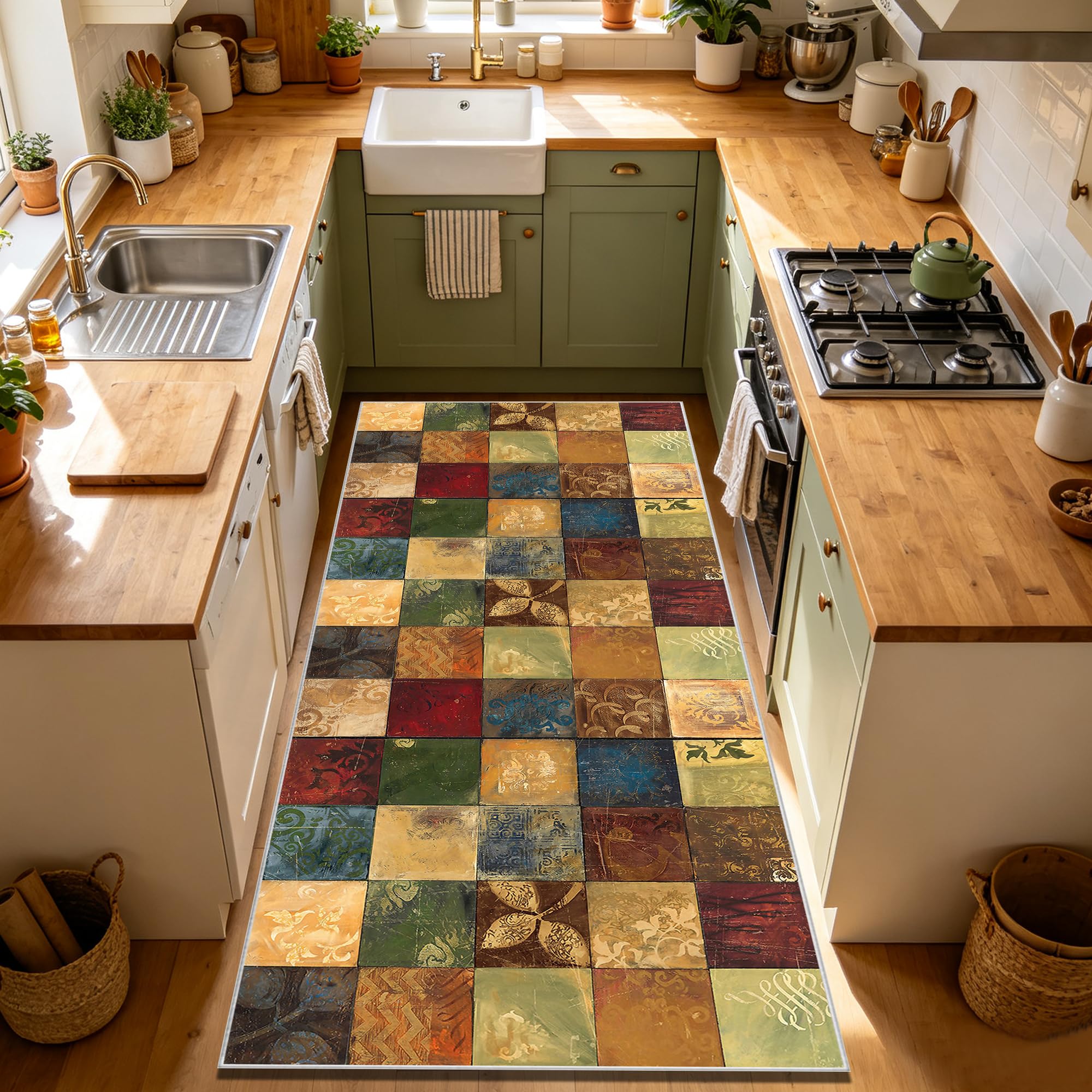 Alfombra cocina lavable y absorbente con base antideslizante felpudo pasillo suave 50x250cm