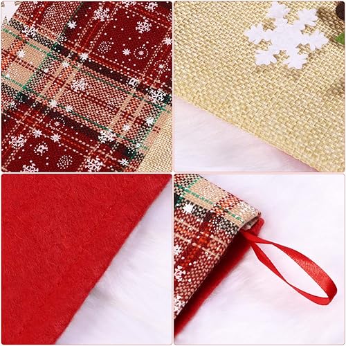 Miniatura 4 de 3 unidades de calcetines de Navidad colgantes para calcetines de Navidad con dibujos animados, bolsa de dulces para fiesta, hogar, árbol de Navidad