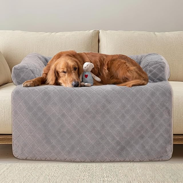 Lit pour chien calmant, couverture de lit pour chien pulvérisé avec couvercle lavable amovible, une housse pour chien parfait pour les petits, moyens et grands chiens