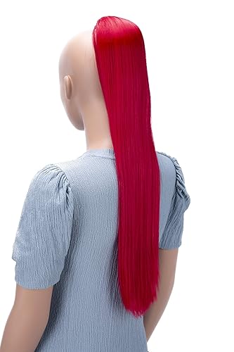 CAISHA 26" Longhair Hairpiece Extensión Cola de caballo Cordón Straigth Fibras Sintéticas Resistente al Calor Rojo PH616