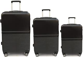 valojusha Luggage Set Spinner Hard Shell Suitcase Lightweight Carry On - 3 Pieces,6026 black