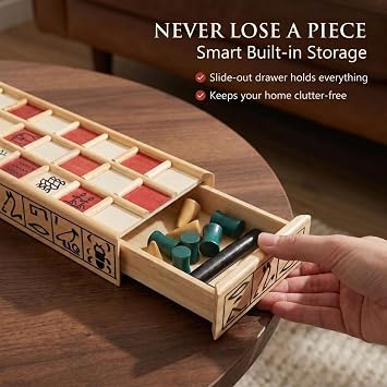 WE Games Senet Egyptian Board Game Handcrafted Solid Wood Senet Set for Historical Education, Cultural Appreciation & Strategy Ancient Game for Friends