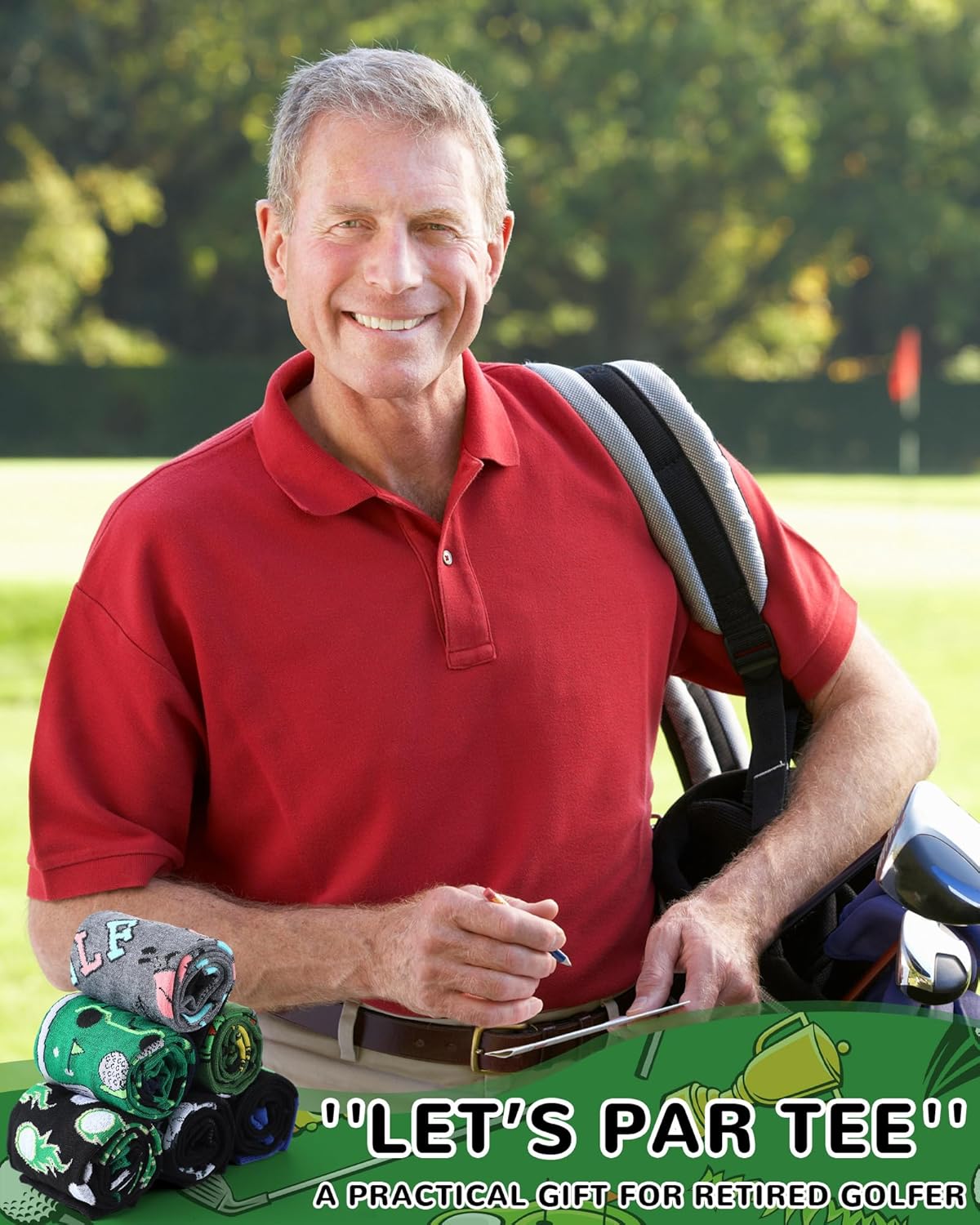 6 Pairs Funny Retirement Gift Novelty Golf Retired Gag Sock Novelty Party Decoration for Men Women Coworker Nurse - Image 7