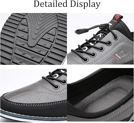 Men's Oxford Fashion Orthopedic Leather Shoes, Adjustable Lace-Up Lightweight Formal Casual Comfortable Business Shoes, Driving Working Walking Party Oxfords Loafers