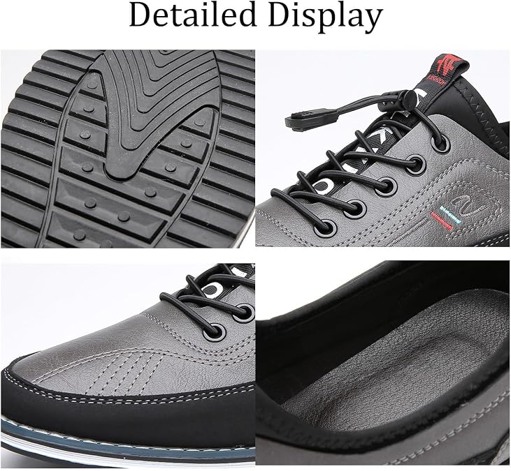 Men's Oxford Fashion Orthopedic Leather Shoes, Adjustable Lace-Up Lightweight Formal Casual Comfortable Business Shoes, Driving Working Walking Party Oxfords Loafers