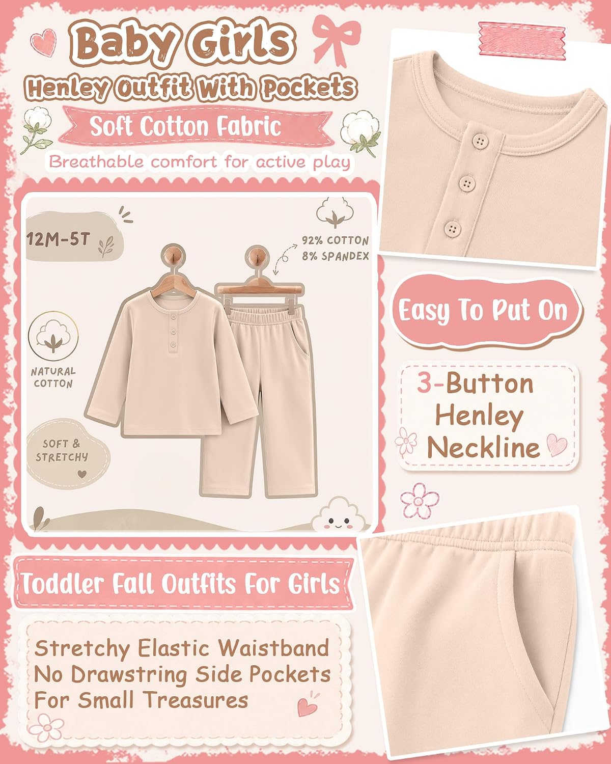 Toddler Girl Fall Clothes Sweatshirt Pants image 4