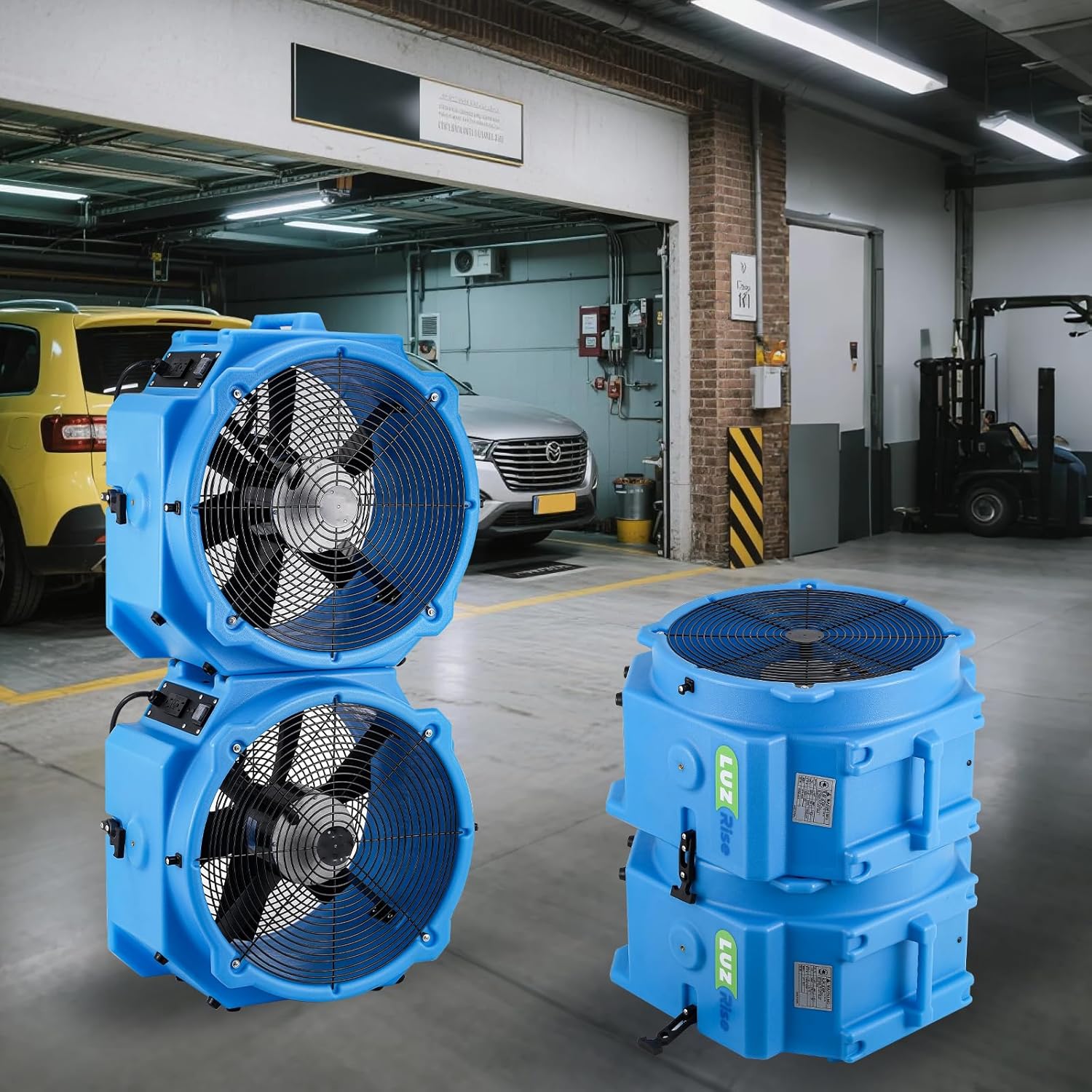 16.5" Axial Blower Exhaust Fan, Heavy Duty Industrial Blower Fan, 4000CFM Dual Speed Adjustable, High Velocity Portable Exhaust Fan for Workshops, Construction Sites & Confined Spaces (Blue)