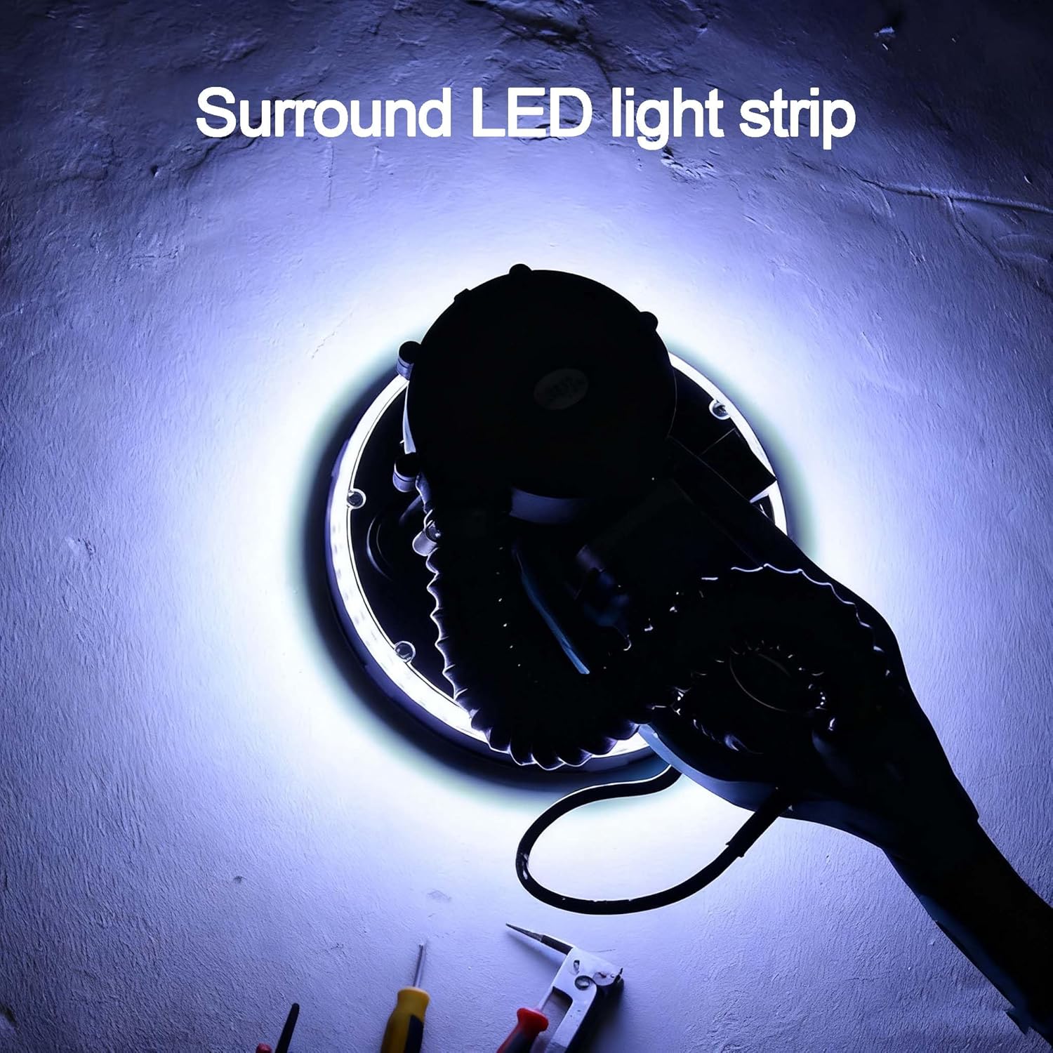 Drywall Sander，ceiling Removal Tool, 3mm Floating Sanding Disc & LED Lights, Variable Suction Power, Corner Sanding Attachment for Drywall, Ceiling and Surface Preparation