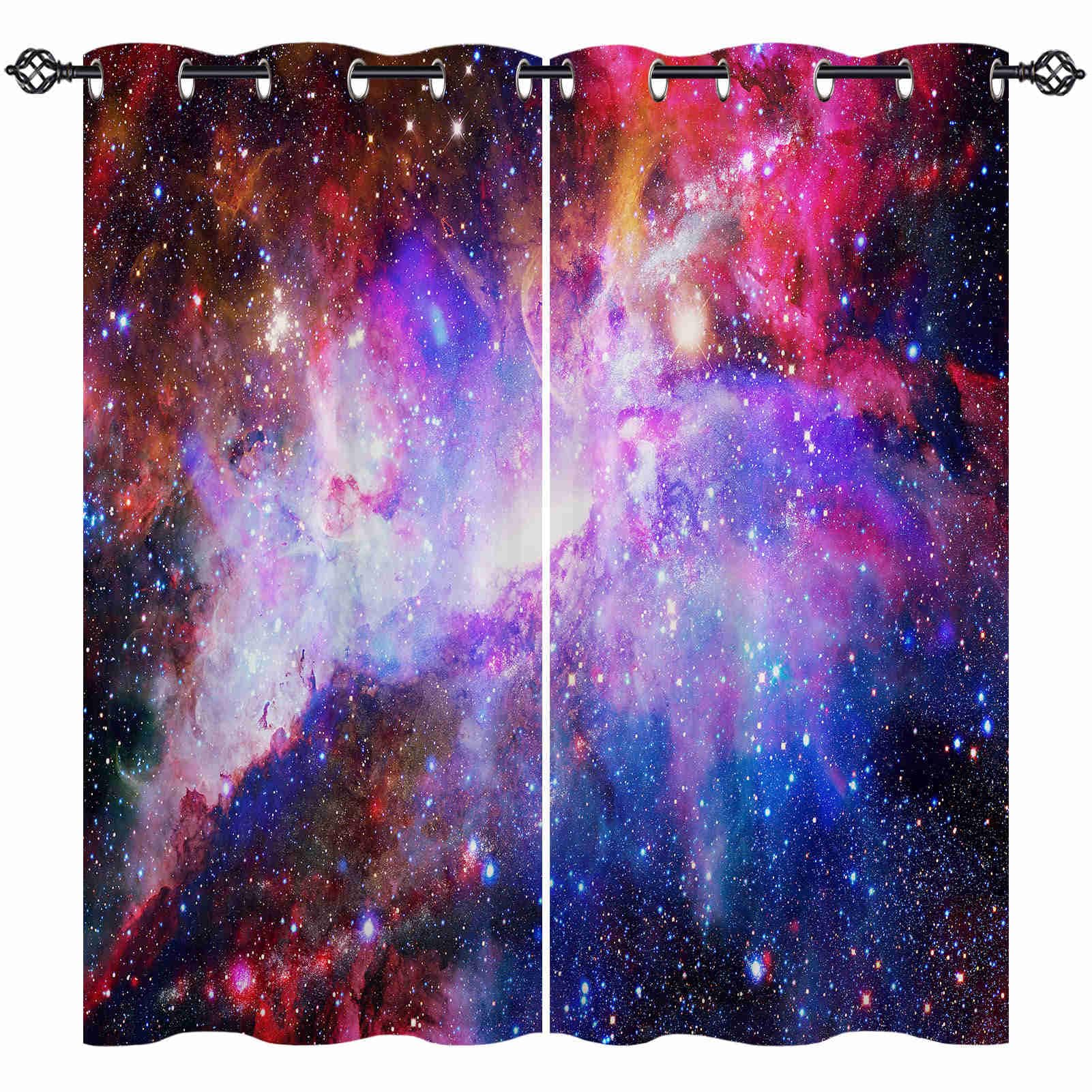 ANHOPE Colorful Galaxy Blackout Curtains Eyelet 2 Panels 42 x 63 Inch โ image 1