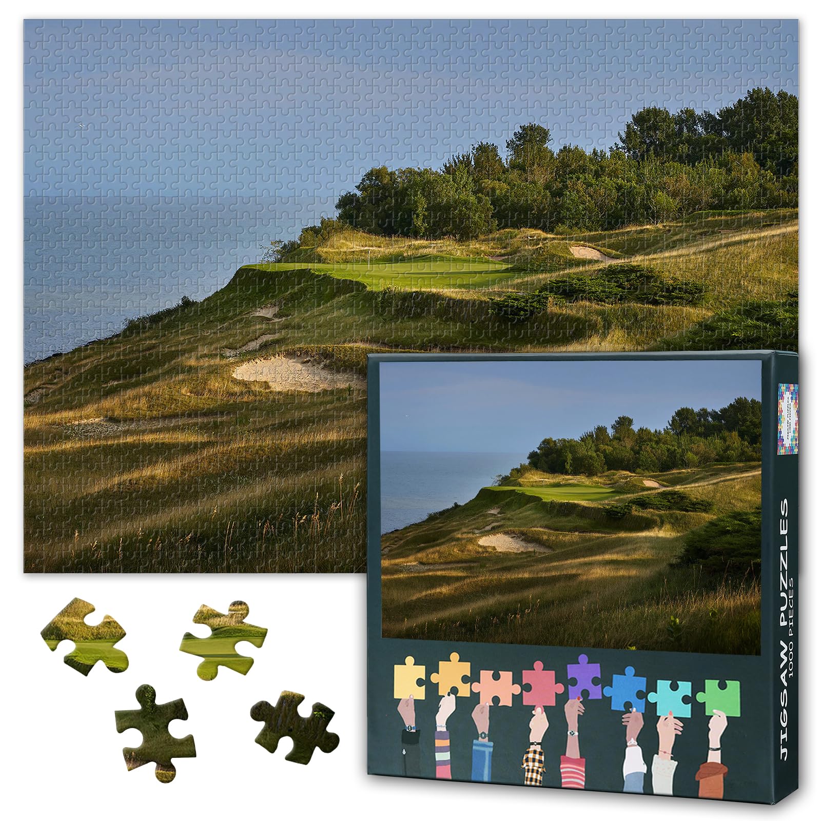 1000 Piece Jigsaw Puzzle for Adults Whistling Straits Golf Course Scenic Wall Art Premium Paper Puzzle Challenging Game Nature Landscape Home Office Decor 27.5x19.7 Inches — image 1