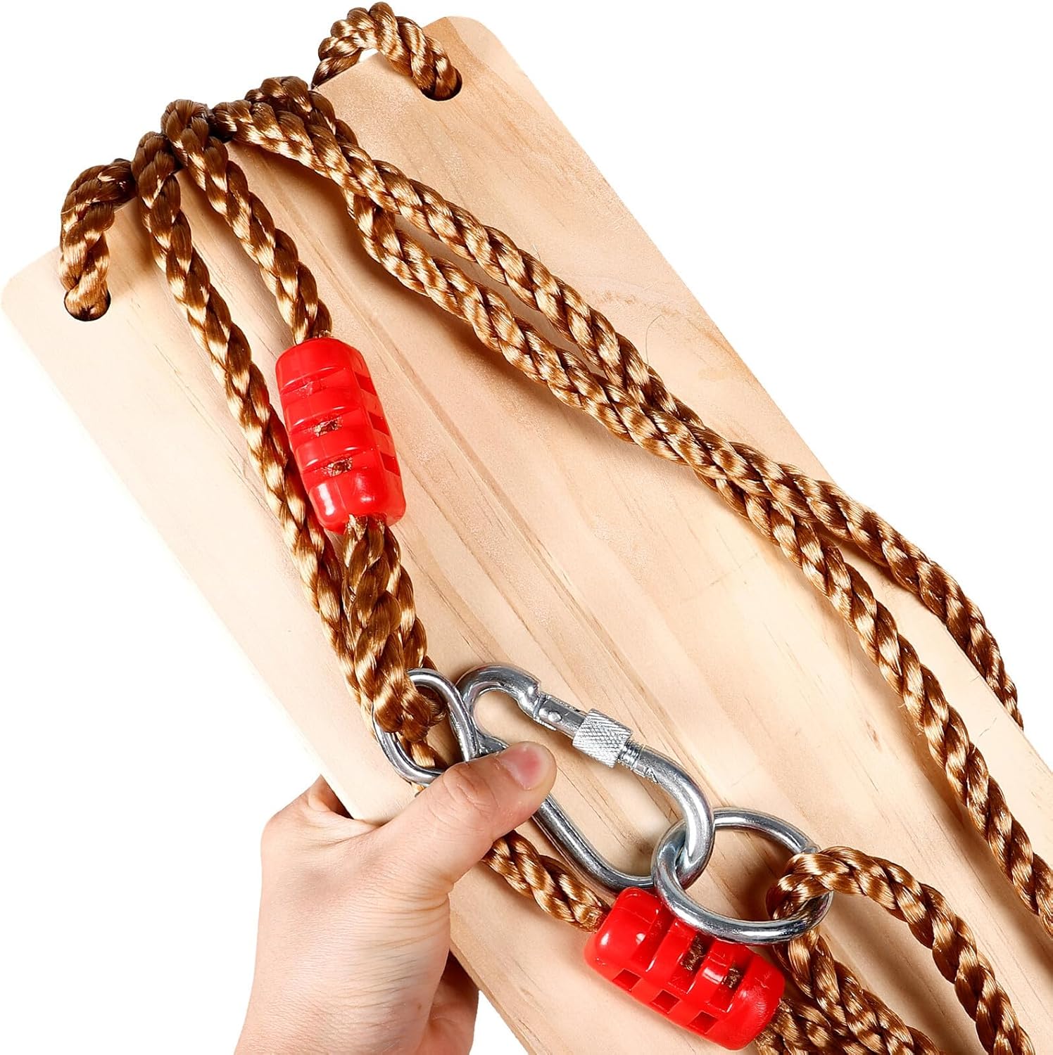 TOYANDONA Wooden Swing Seat and Adults, Small Flat Board Swing, Play Equipment for Indoor and Outdoor Backyard Garden Use