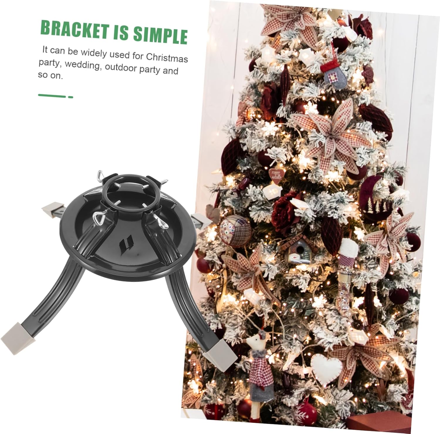 Christmas Tree Base Stand Heavy Duty Metal Xmas Tree Bracket Detachable Sturdy Design for Easy Storage for Holiday Decorations