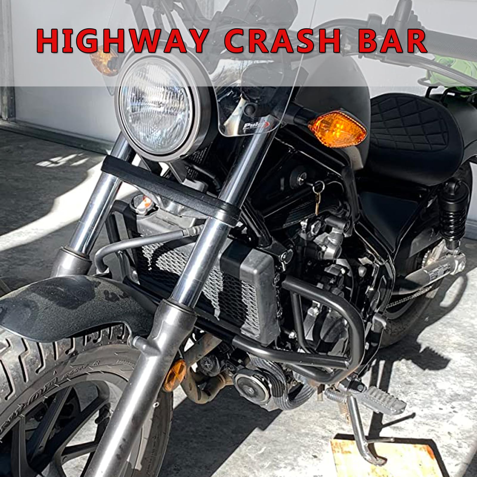 Worldmotop Highway Crash Bar Protector de motor compatible con Honda Rebel 300 CMX300 CMX 300 2017-2021 CMX500 Rebel CMX 500 2017-2020