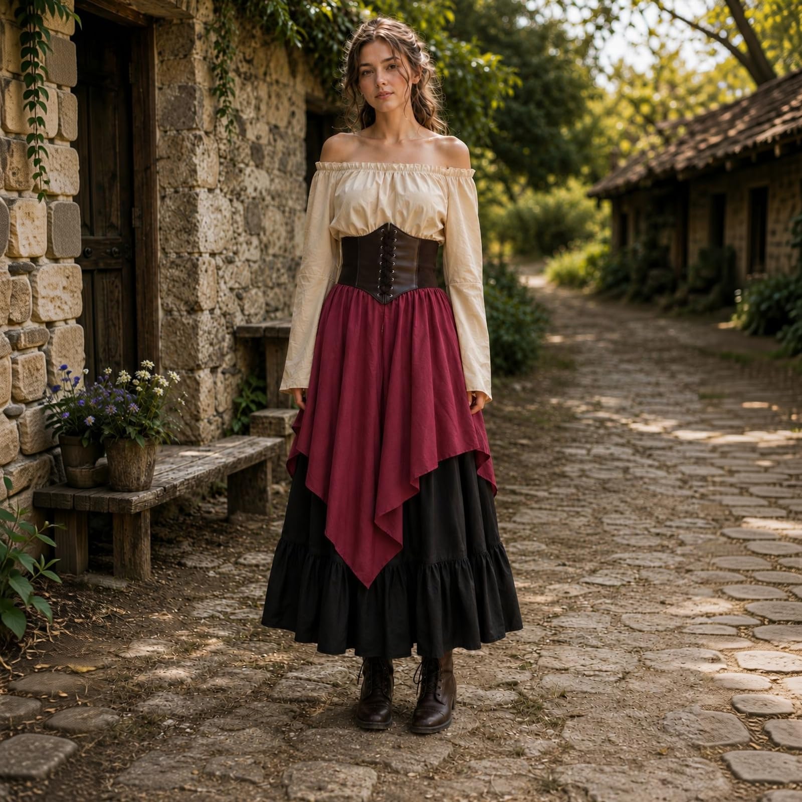 Halloween Kostüm Damen Viktorianisches Renaissance Piratenkostüm Elegant