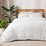 100% Organic Cotton Jersey Duvet Cover Set - Full/Queen Size - Ultra Soft - 100% Cotton - 3pcs - Corner Ties - Button Closure - Bedding Duvet Cover & Pillow Shams (Full/Queen, White)