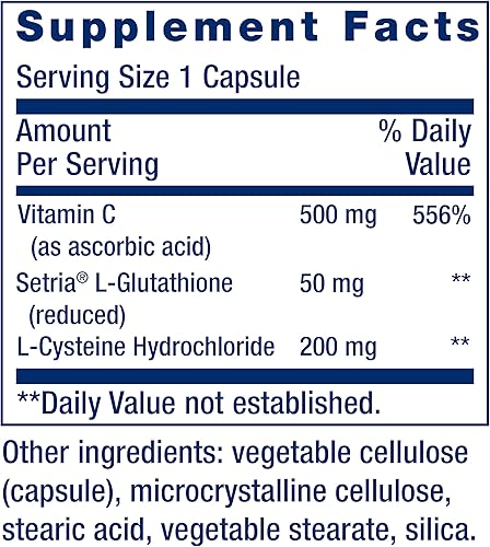 Miniatura 3 de Life Extension Glutatión cisteína y C potentes antioxidantes para apoyar la salud del hígado sin gluten sin OMG 100 cápsulas