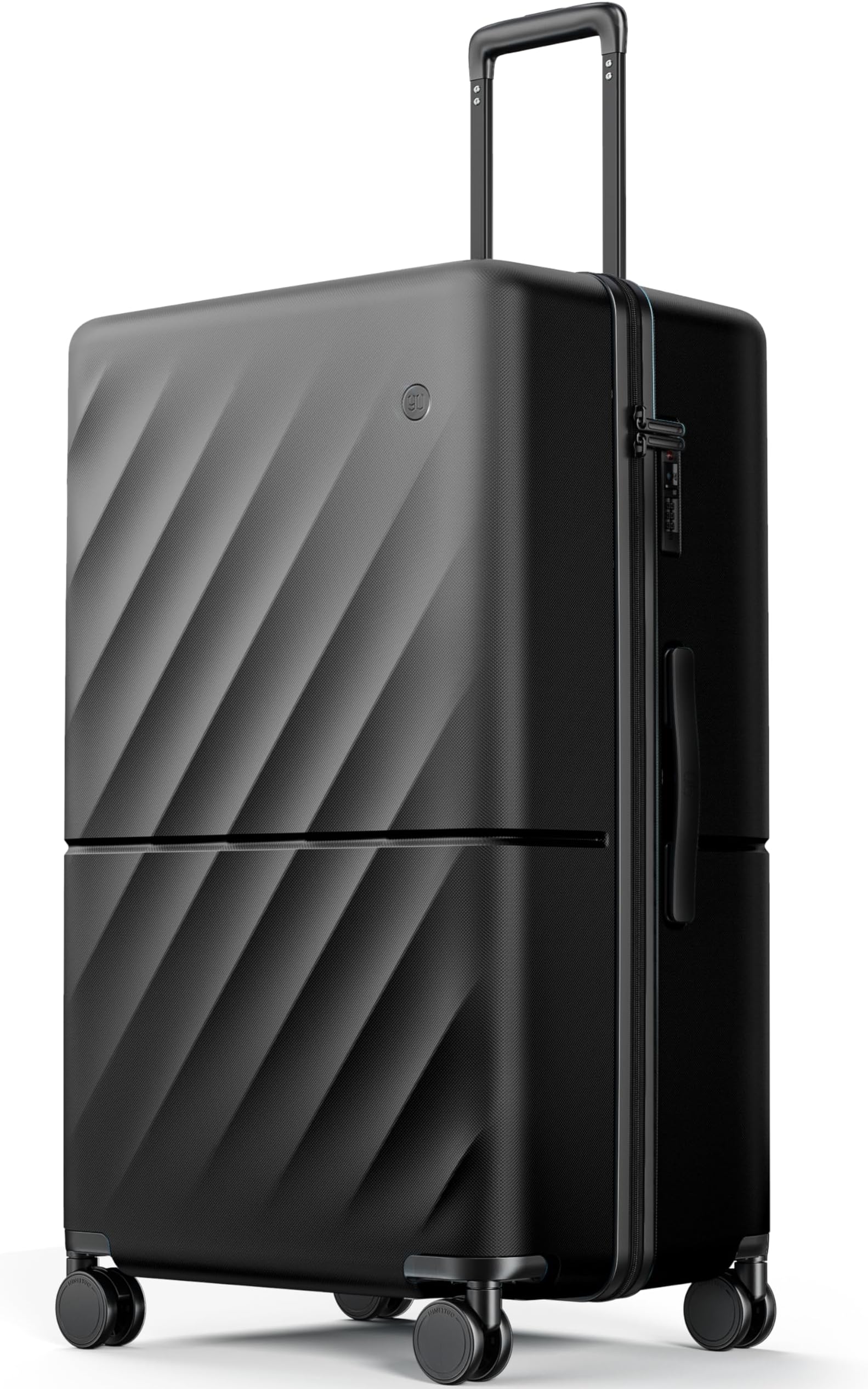Trunk Luggage 29 Inch, Large Checked Luggage with Double Spinner Wheels, Anti-Burst Zipper, Hard Case PC Suitcase, Lightweight Travel Luggage, TSA Approved (Onyx Black, Hudson)