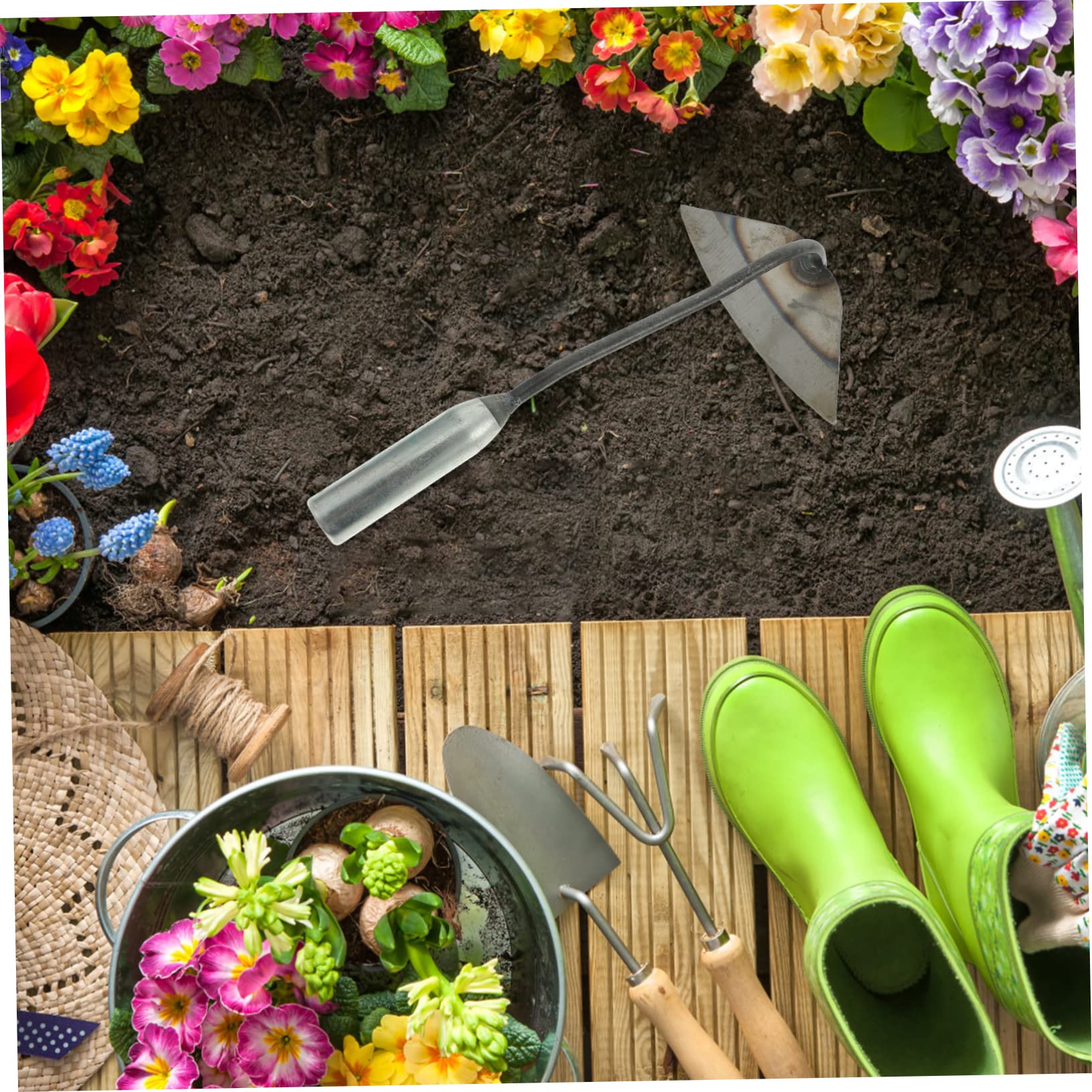 BESTonZON Handheld Forged Gardening Hoe Durable Weeding Tool for Garden Planting Portable and Lightweight Metal Handheld Plow for Easy Removal and Soil Cultivation