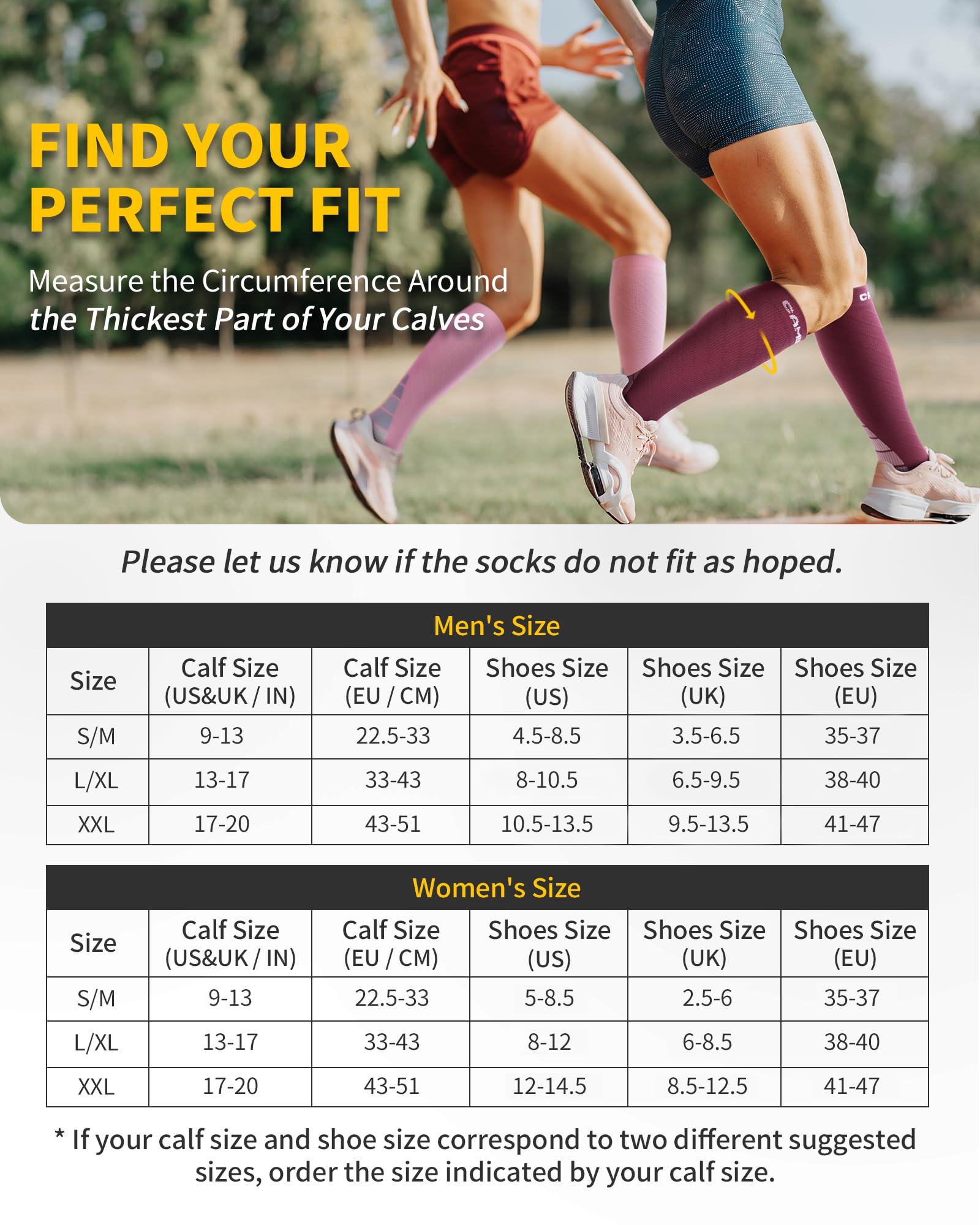 CAMBIVO 2 Paia Calze Compressione Graduata Donna e Uomo, Calze a Compressione 20-30mmHg, Gambaletto Compression Socks Elastiche per Circolazione Gambe, Sport, Trail Running, Viaggio Aereo