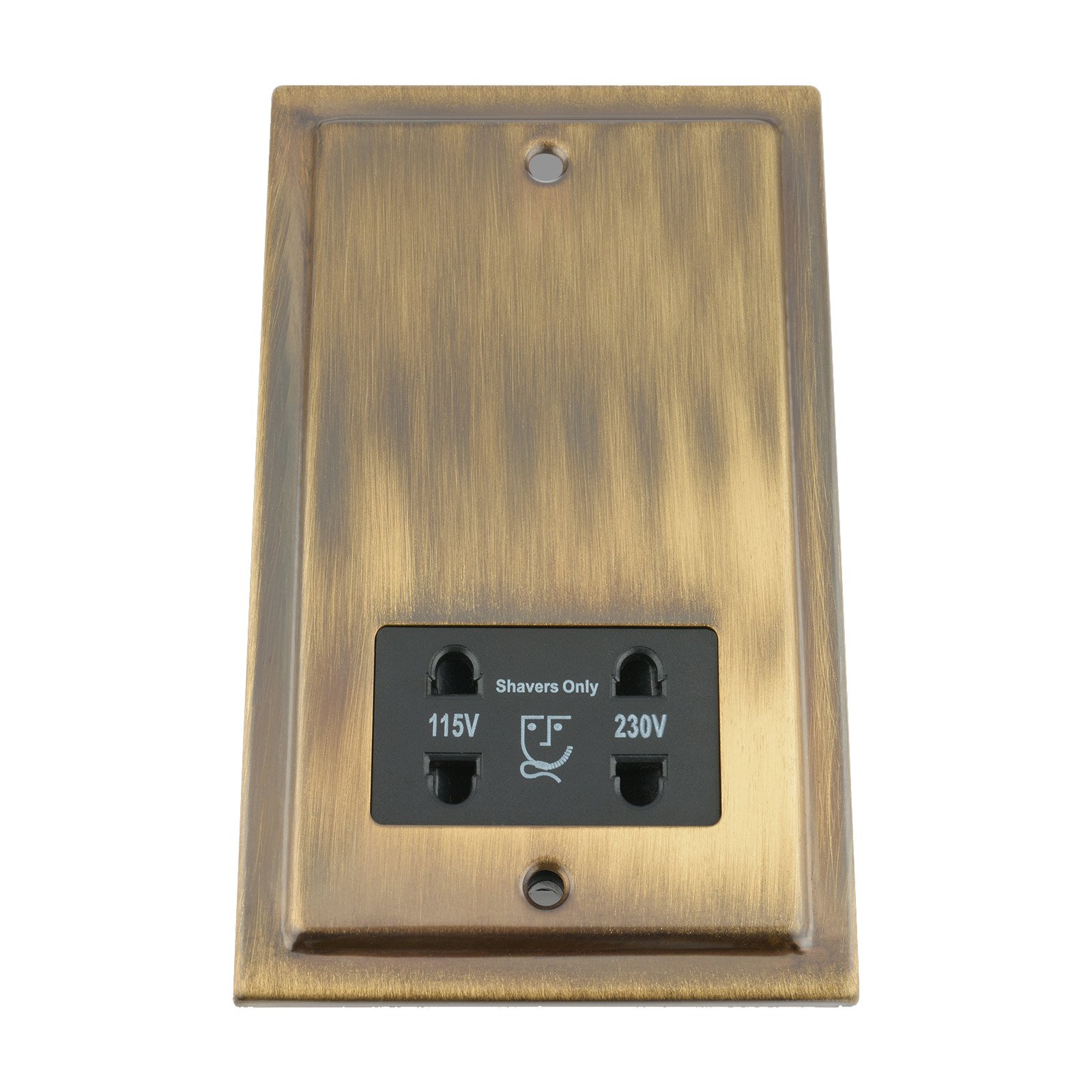 A5 Products Shaver Socket Dual Voltage 115V/ 230V - Victorian - Antique Brass