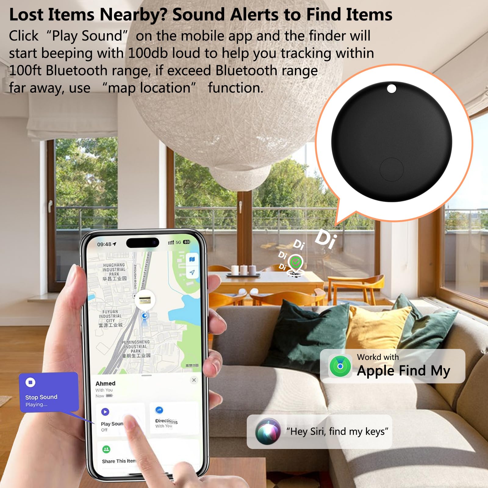 Lot de 2 étuis de suivi GPS pour étiquettes Air Tracker, localisateur de mini clés, sans frais mensuels avec Apple Find My (iOS uniquement), étui Bluetooth anti-perte pour bagages, enfants