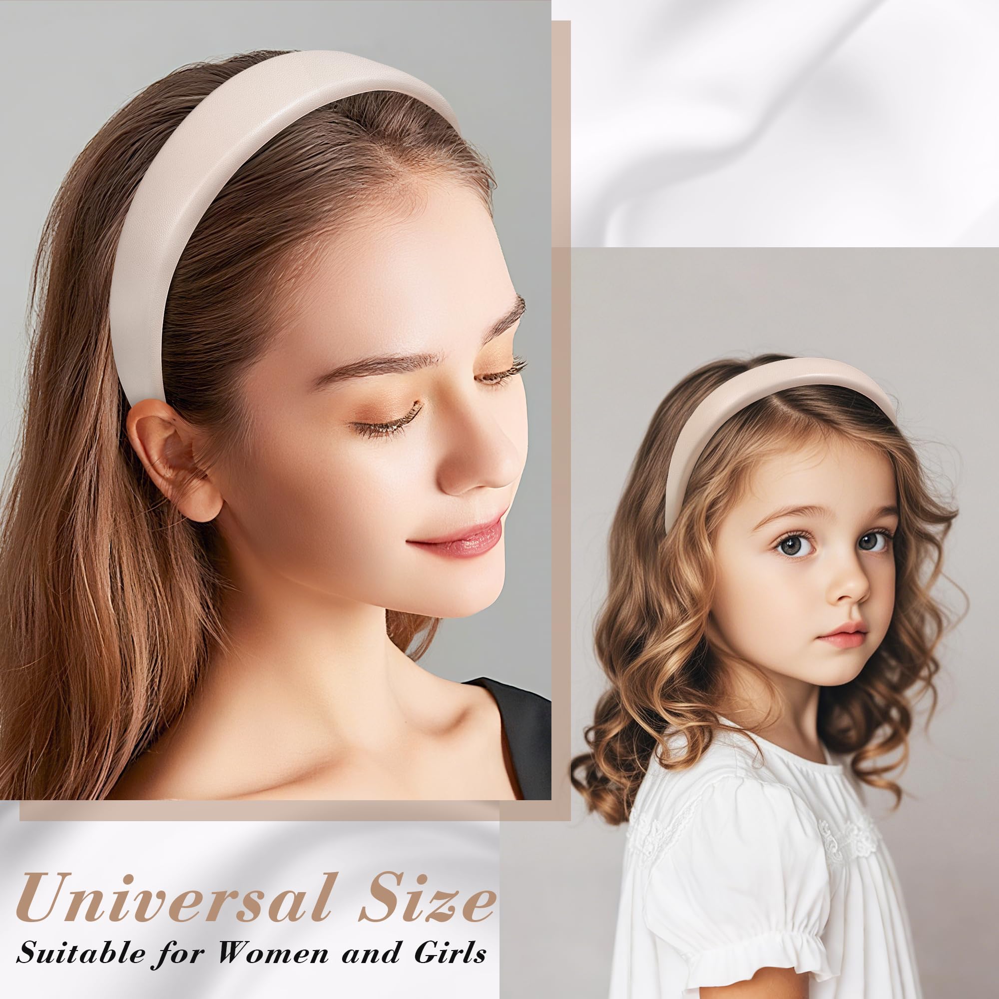 6 Pack Velvet Padded Headbands for Women - Non Slip Hair Bands KUTGY Velvet Padded Wide Headbands for Women Girls Vintage  main image 4